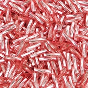 Rocailles glas stiftperler. Twist. 6x2 mm. Rosa/lyserød. 450 stk.